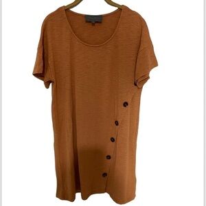 Sunday in Brooklyn Anthropologie Terracotta Tan Orange Button Dress Small